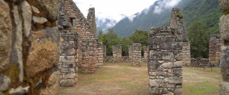 Chachabamba ruins on Inca Trail 2 days trek to Machu Picchu Peru