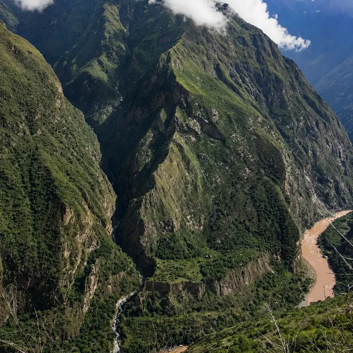 Apurimac River winding through the canyon below Choquequirao.