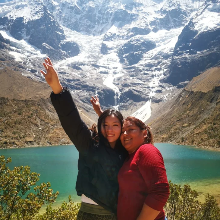 Humantay Lake trekking route Cusco Peru with mountain landscape
