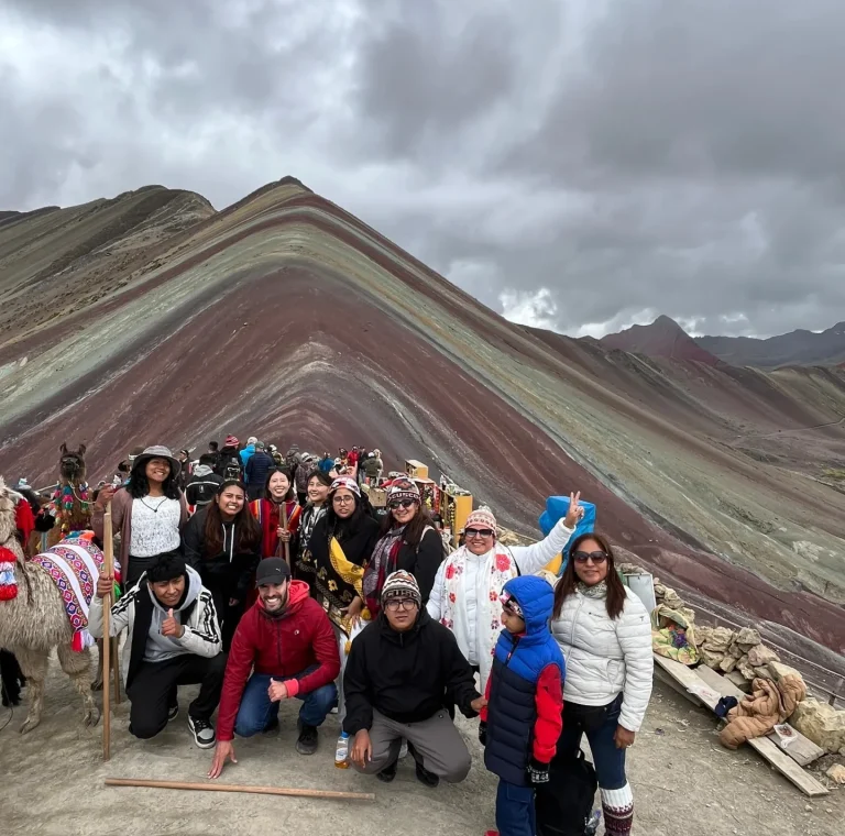 Vinicunca Rainbow Mountain tour from Cusco showing vibrant natural colors